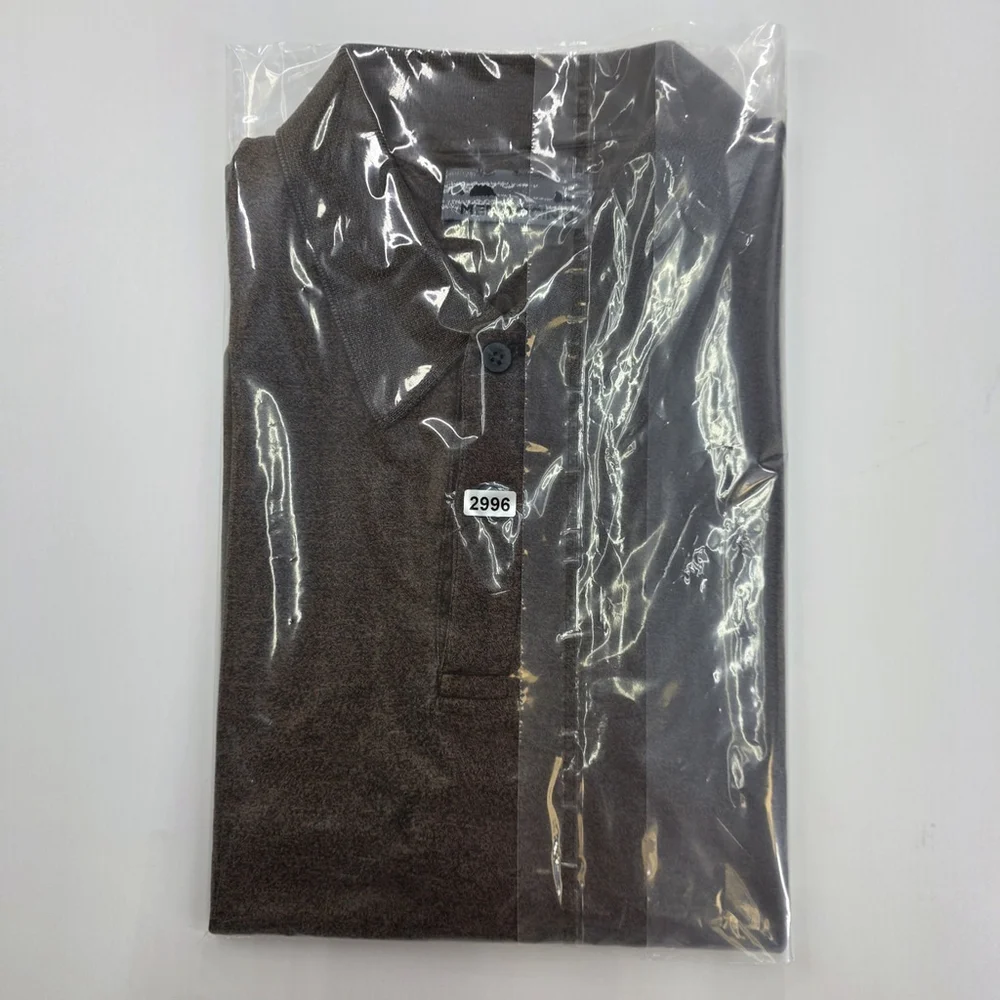 Quiet Luxury Mendocino Polo Shirt Men Brown Heather Short Sleeve - Picture 9 of 9